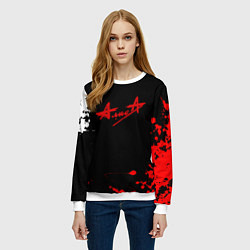 Свитшот женский Алиса краски текстура рок, цвет: 3D-белый — фото 2