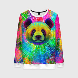 Свитшот женский Цветная панда, цвет: 3D-белый