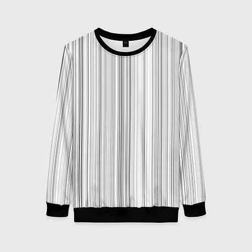 Женский свитшот Полосатая рябь белый / 3D-Черный – фото 1