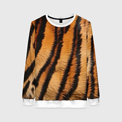 Свитшот женский Тигровая шкура, цвет: 3D-белый