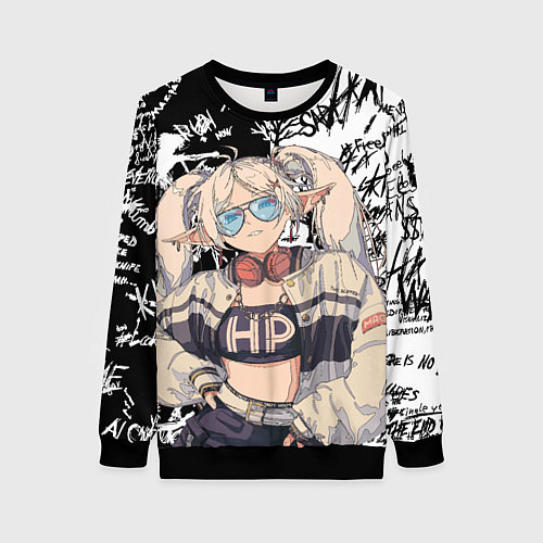 Женский свитшот Фрирен граффити / 3D-Черный – фото 1