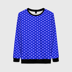 Свитшот женский Колючие десятиконечные синие звездочки паттерн нео, цвет: 3D-черный