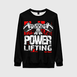 Свитшот женский Пауэрлифтинг монстер, цвет: 3D-черный