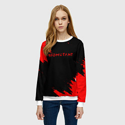 Свитшот женский Биомутант краски красные, цвет: 3D-белый — фото 2