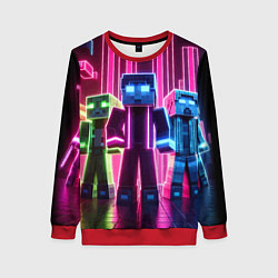 Женский свитшот Minecraft characters - neon glow