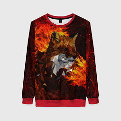 Женский свитшот Fire fox flame