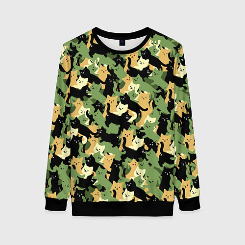 Женский свитшот Котофляж / 3D-Черный – фото 1