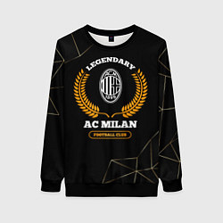 Свитшот женский Лого AC Milan и надпись legendary football club на, цвет: 3D-черный