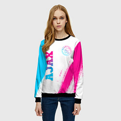 Свитшот женский Ajax neon gradient style вертикально, цвет: 3D-черный — фото 2