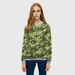 Свитшот женский Акулы - камуфляж, цвет: 3D-меланж — фото 2