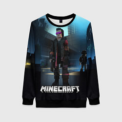 Свитшот женский Minecraft cyberpunk style, цвет: 3D-черный