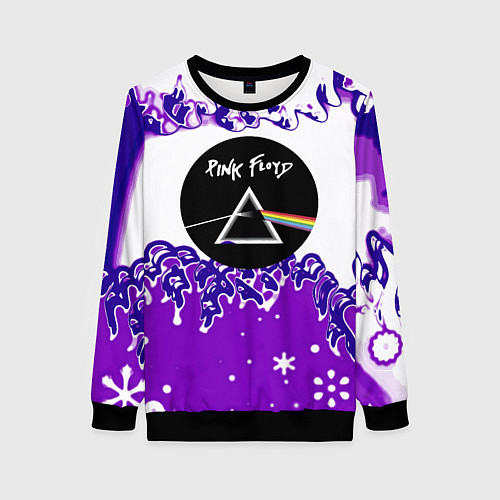 Женский свитшот Pink floyd violet splash / 3D-Черный – фото 1