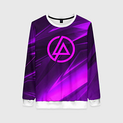 Свитшот женский Linkin park neon stripes logo, цвет: 3D-белый