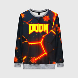 Женский свитшот Doom плиты лого в огне