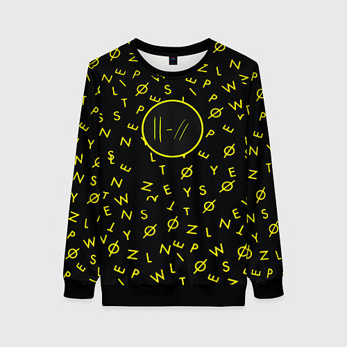 Женский свитшот Twenty one pilots pattern rock yellow / 3D-Черный – фото 1