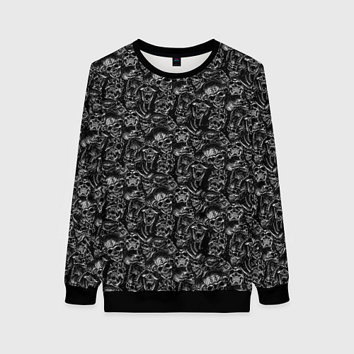 Женский свитшот Черепа с меткой жертвы / 3D-Черный – фото 1