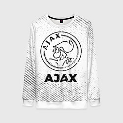 Свитшот женский Ajax с потертостями на светлом фоне, цвет: 3D-белый