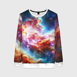 Свитшот женский The cosmic nebula, цвет: 3D-белый