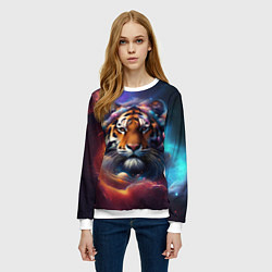 Свитшот женский Космический лев, цвет: 3D-белый — фото 2