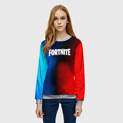 Свитшот женский Fortnite game gradient, цвет: 3D-меланж — фото 2