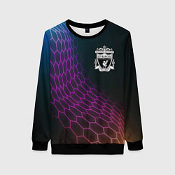 Свитшот женский Liverpool футбольная сетка, цвет: 3D-черный