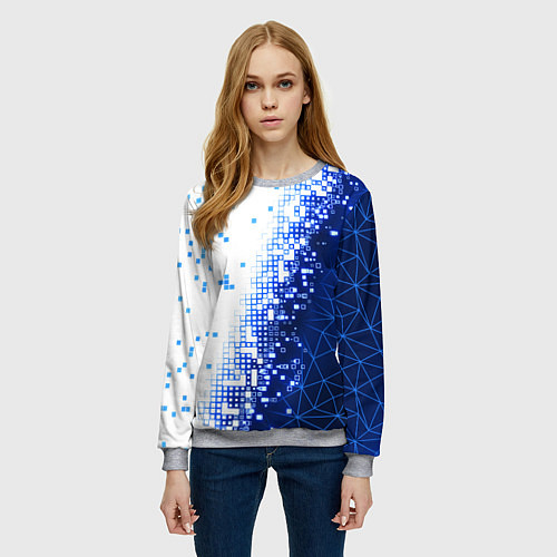 Женский свитшот Поврежденный цифровой скин / 3D-Меланж – фото 3
