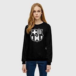 Свитшот женский Barcelona fc club белое лого, цвет: 3D-черный — фото 2
