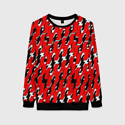 Женский свитшот Техно узор красный
