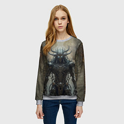 Свитшот женский Демонический боевой киборг, цвет: 3D-меланж — фото 2