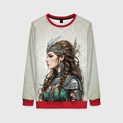 Свитшот женский Скандинавская валькирия, цвет: 3D-красный