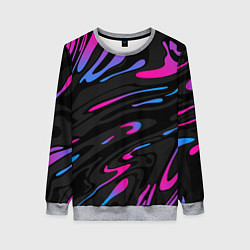 Свитшот женский Неоновые разводы - фиолетовый, цвет: 3D-меланж