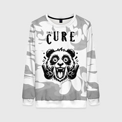 Свитшот женский The Cure рок панда на светлом фоне, цвет: 3D-белый