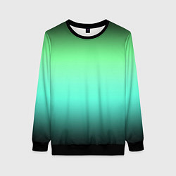 Женский свитшот Градиент изумрудно-чёрный