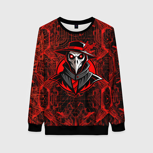 Женский свитшот Лого чумного доктора / 3D-Черный – фото 1