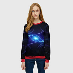 Свитшот женский Синие магическое свечение в виде шара, цвет: 3D-красный — фото 2