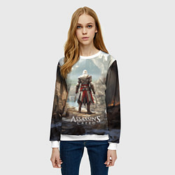 Свитшот женский Assassins creed старинный город, цвет: 3D-белый — фото 2