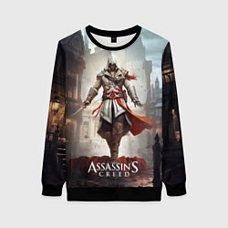 Свитшот женский Assassins creed старый город, цвет: 3D-черный