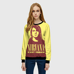 Свитшот женский Kurt Cobain Nirvana, цвет: 3D-черный — фото 2