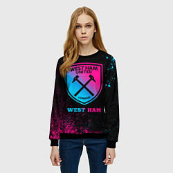 Свитшот женский West Ham - neon gradient, цвет: 3D-черный — фото 2