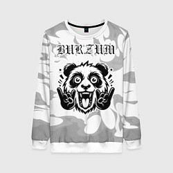 Свитшот женский Burzum рок панда на светлом фоне, цвет: 3D-белый
