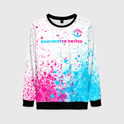 Женский свитшот Manchester United neon gradient style посередине