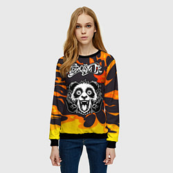 Свитшот женский Aerosmith рок панда и огонь, цвет: 3D-черный — фото 2