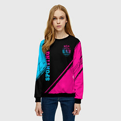 Свитшот женский Sporting - neon gradient вертикально, цвет: 3D-черный — фото 2