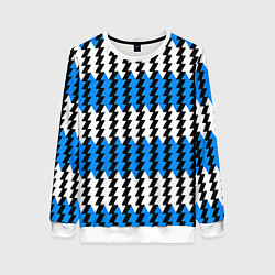 Женский свитшот Вертикальные бело-синие полосы