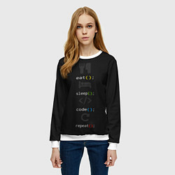 Свитшот женский Будни программиста, цвет: 3D-белый — фото 2
