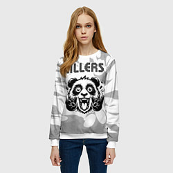 Свитшот женский The Killers рок панда на светлом фоне, цвет: 3D-белый — фото 2