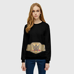 Свитшот женский Неоспоримый чемпион Вселенной WWE, цвет: 3D-черный — фото 2
