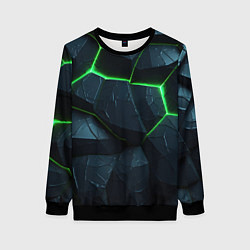 Женский свитшот Abstract dark green geometry style