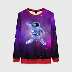 Свитшот женский Космический рок eee космонавт, цвет: 3D-красный