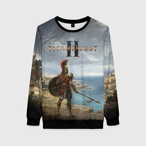 Женский свитшот Герой titan quest 2 / 3D-Черный – фото 1